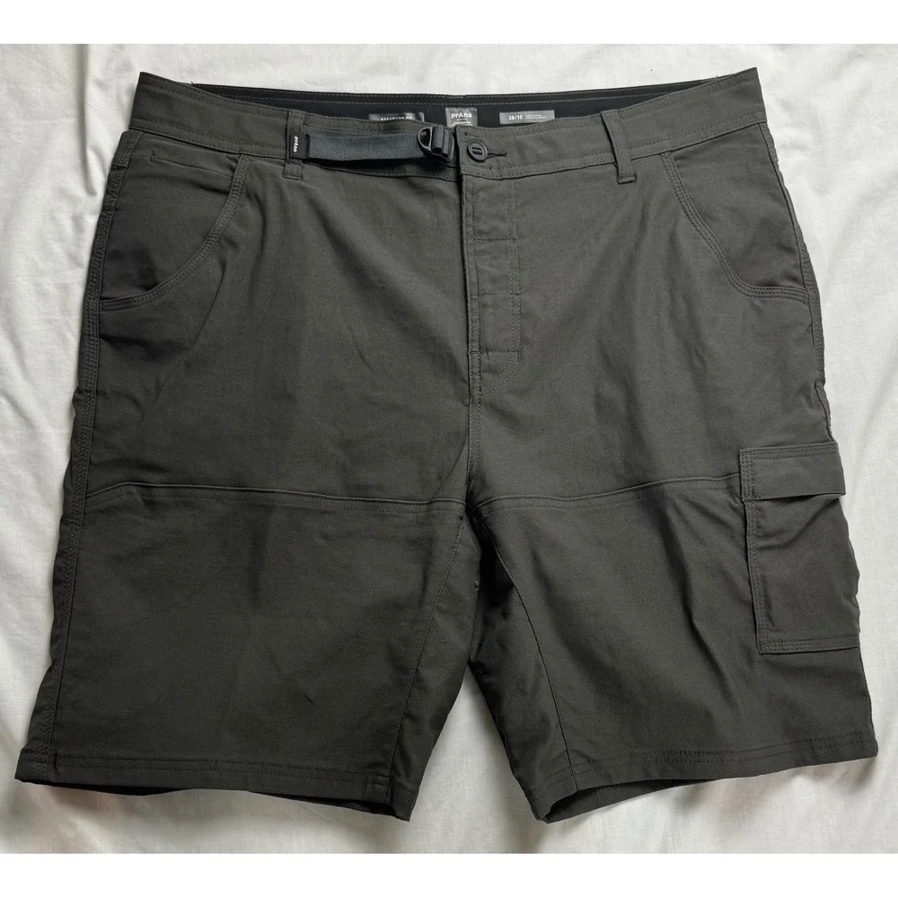 Prana Zion Shorts Mens 38 Charcoal Gray Hiking Cargo Stretch 10 Inseam - Picture 6 of 15